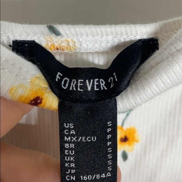 Forever 21 mini Dress yellow wildflower Print women Small sundress - Picture 4 of 6